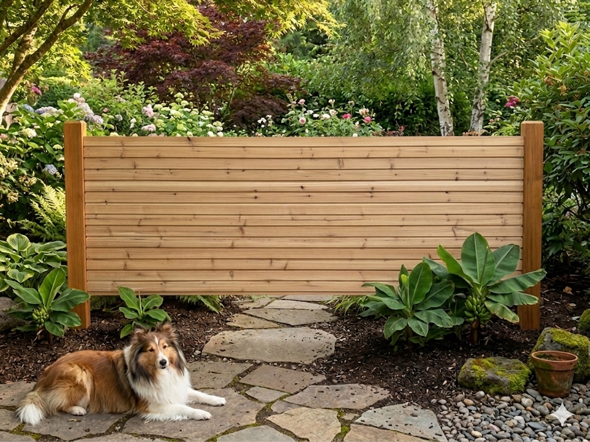 Solid cedar slatted wall and fence panel - William's Cedar Surrey BC